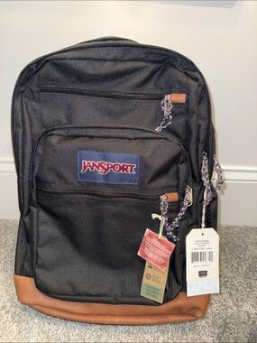 Jansport Black Backpack with Brown Trim